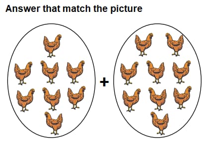 Math 1st grade addition sample question
