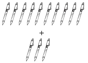 Math 2nd grade counting and adding objects sample question