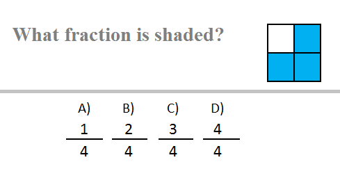 Math 2nd grade fraction sample question