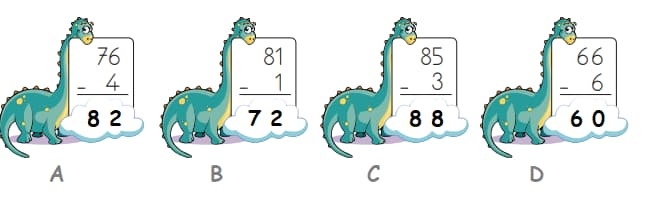 Math 3rd grade subtraction sample question