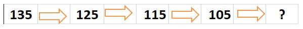 Math test questions Count numbers backward by 10's